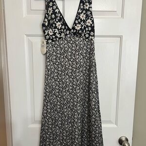 Floral Black and White Women's Dress